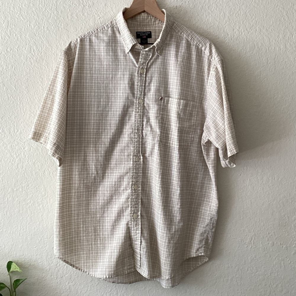 Ralph Lauren Beige Checkered Casual Shirt